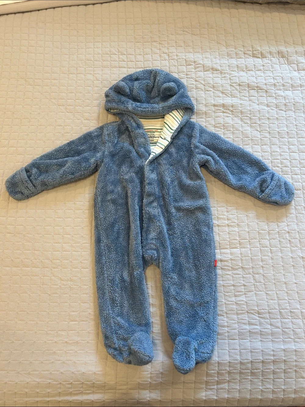 Magnetic Me Plush Blue Hooded Baby One-Piece